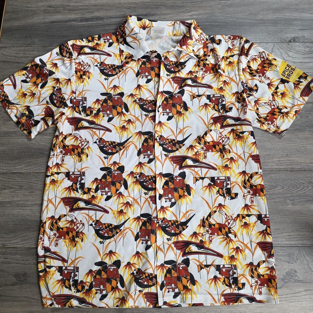 Promotional Adventures Maryland Shorebirds Theme Hawaiian Shirt Sz XL